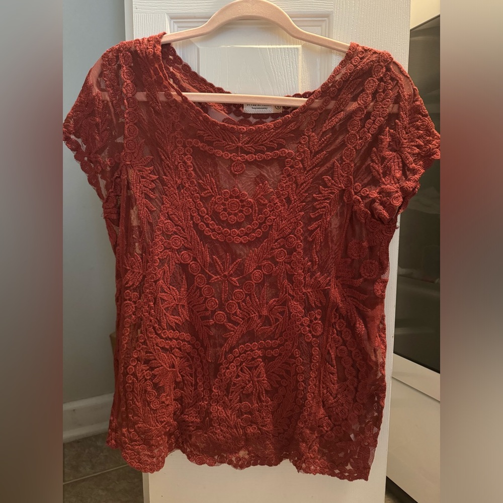 Rust sheer shirt